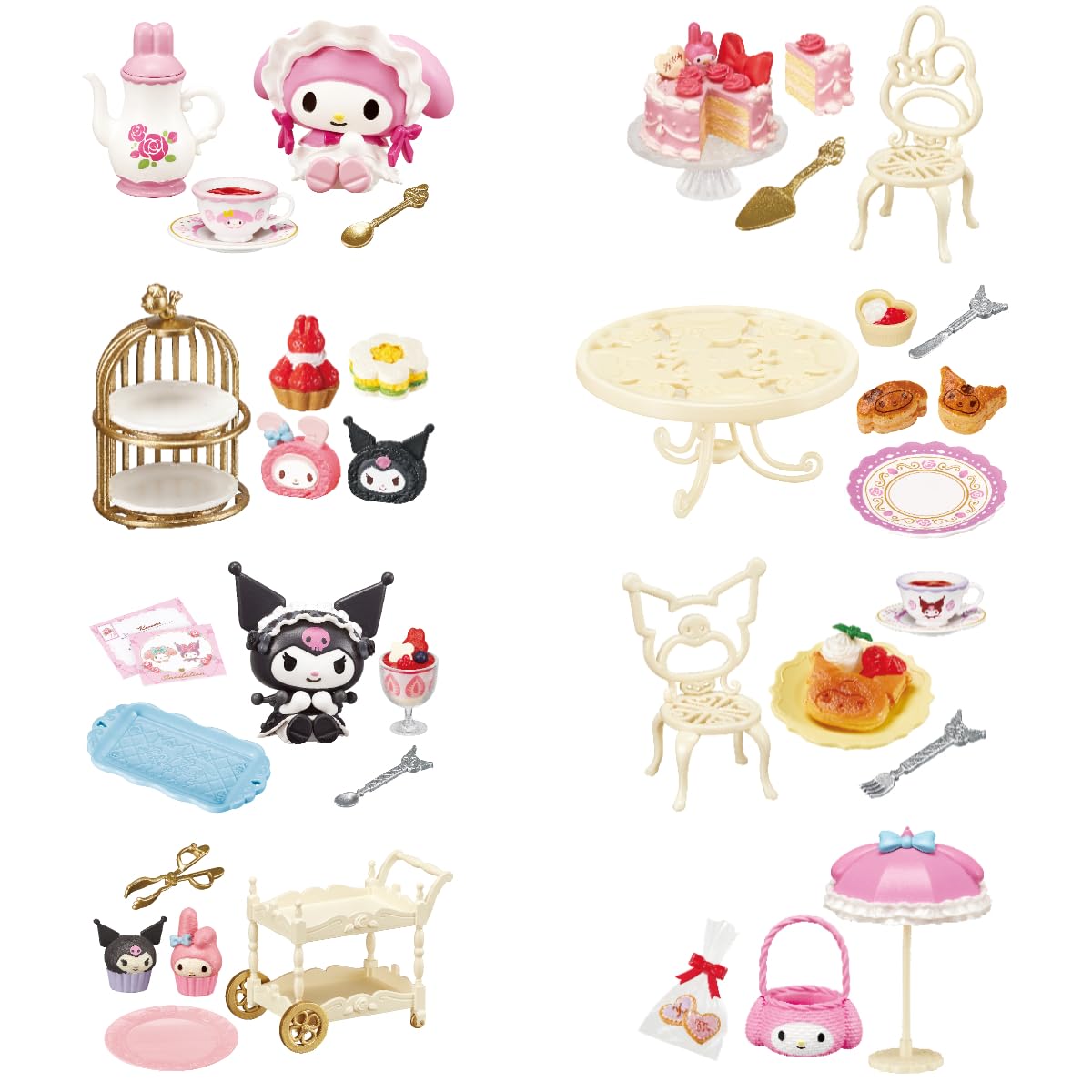 Re-Ment Sanrio My Melody et Kuromi - Coffret PVC "Sweet Tea Party" - H115mm - 1 boîte
