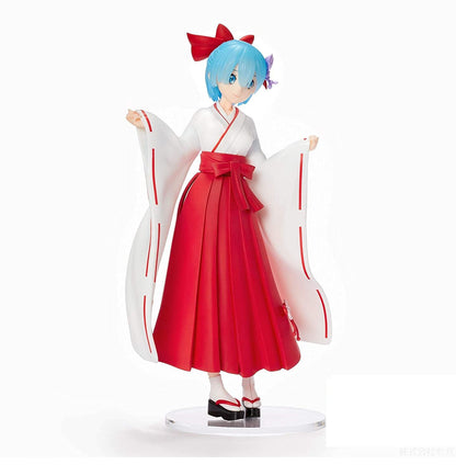Sega ReZero Rem Shrine Maiden Style Figure - Anime Collectible Figurine
