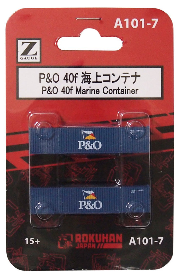 Rokuhan Z Gauge A101-7 Pack of 2 P&O 40F Sea Container Ideal for Rokuhan Trains- Japan Figure Store - #1 Bring To You The Best Japanese Goods
