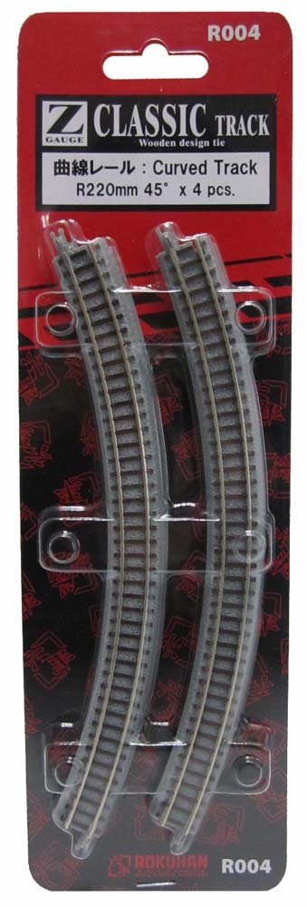 Rokuhan Z Gauge R004 Curved Rail R220Mm 45-Degree Angle Track Piece- Japan Figure Store - #1 Bring To You The Best Japanese Goods