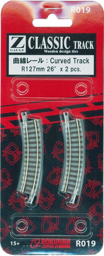 Rokuhan Z Classic Track Wooden Desigh Tie Curved Track R127mm 26degrees