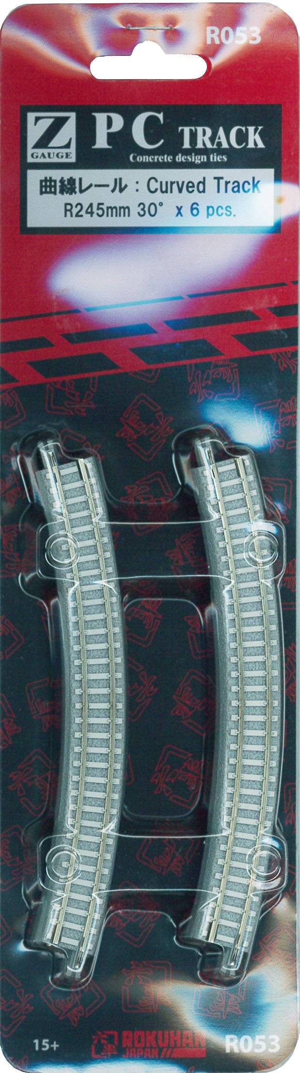 Rokuhan Z Gauge R053 6-Piece Curved Rail Track R245-30- Japan Figure Store - #1 Bring To You The Best Japanese Goods