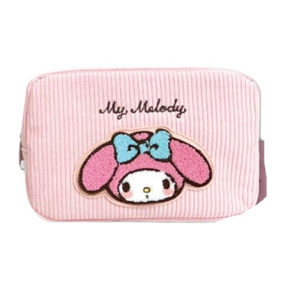 San-X Hatayama Shoji Multi-Pouch Corduroy My Melody 12x18x7Cm- Japan Figure Store - #1 Bring To You The Best Japanese Goods