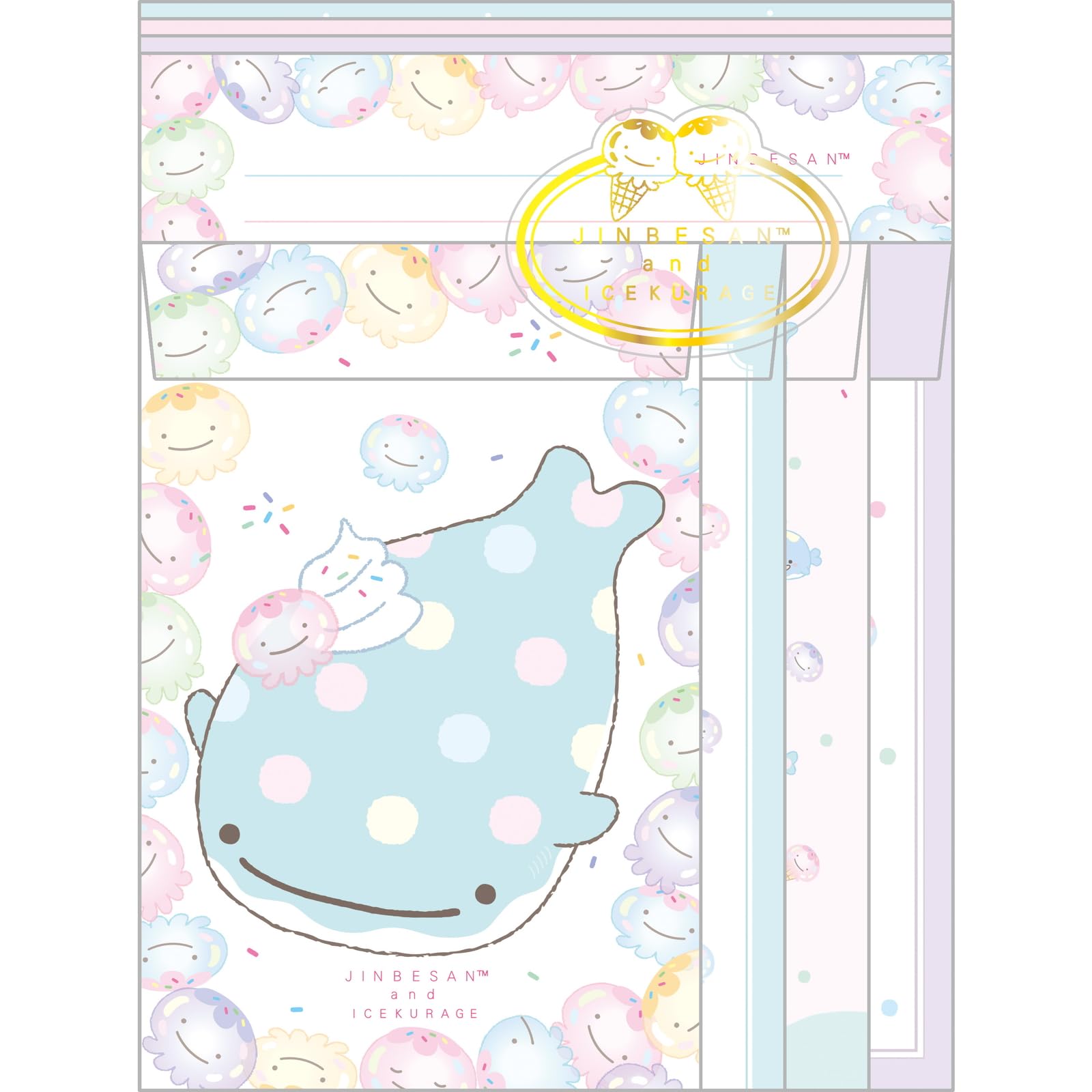 San-X Jinbei-San And Ice Jellyfish Letter Set Size H19 x W14.2 x D1Cm- Japan Figure Store - #1 Bring To You The Best Japanese Goods
