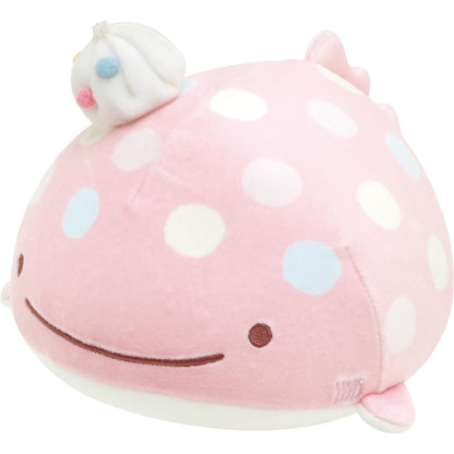 San-X Jinbei-San Super Mochimochi Round Plush Toy Small Pink Mo56501- Japan Figure Store - #1 Bring To You The Best Japanese Goods