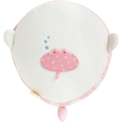San-X Jinbei-San Super Mochimochi Round Plush Toy Small Pink Mo56501- Japan Figure Store - #1 Bring To You The Best Japanese Goods
