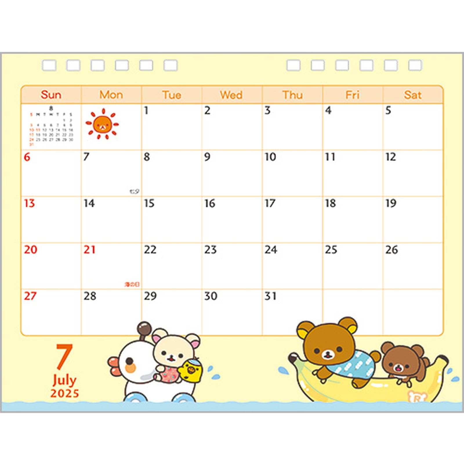 San-X Rilakkuma 2025 Tabletop Calendar Cd38201