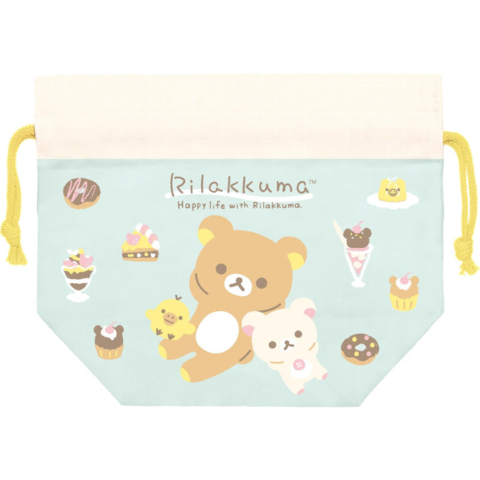 San-X Rilakkuma Lunch Drawstring Bag CA49002 for Kids and Adults- Japan Figure Store - #1 Bring To You The Best Japanese Goods
