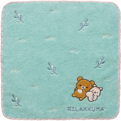 San-X Rilakkuma Mini Towel - Chai-Roi Koguma & Sakura 24x24cm- Japan Figure Store - #1 Bring To You The Best Japanese Goods