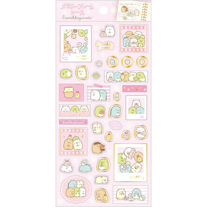 San-X Sumikko Gurashi Memory Frame Sticker Pink 17.5x9cm Se61204- Japan Figure Store - #1 Bring To You The Best Japanese Goods