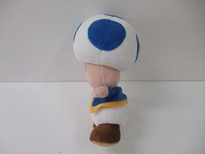 Sanei Boeki Super Mario All Star Blue Toad Plush Toy 20cm AC31- Japan Figure Store - #1 Bring To You The Best Japanese Goods