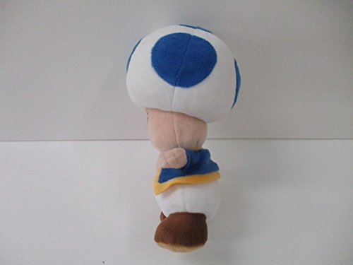 Sanei Boeki Super Mario All Star Blue Toad Plush Toy 20cm AC31- Japan Figure Store - #1 Bring To You The Best Japanese Goods