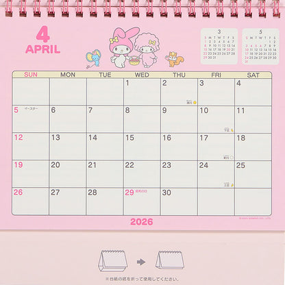 Sanrio 2026 My Melody Desktop Ring Calendar 622044 - Cute Paper Planner