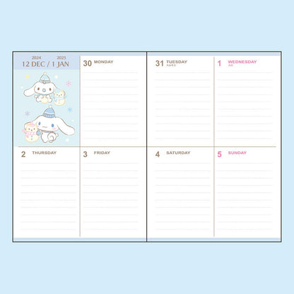 Sanrio Cinnamoroll 2025 B6 Block Diary Planner with Stickers and Bookmark- Japan Figure Store - #1 Bring To You The Best Japanese Goods