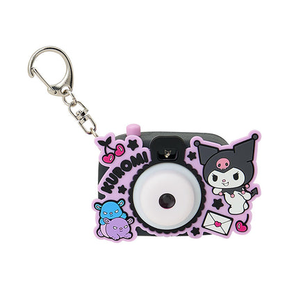 Sanrio Kuromi Porte-clés mini jouet en forme d'appareil photo lumineux en ABS et PVC