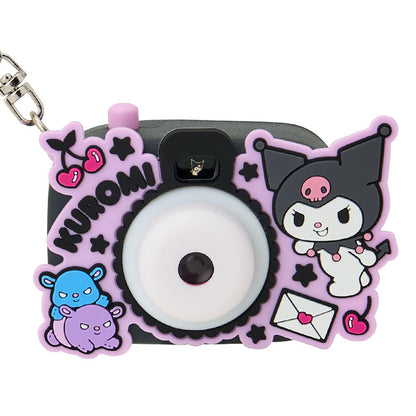 Sanrio Kuromi Porte-clés mini jouet en forme d'appareil photo lumineux en ABS et PVC