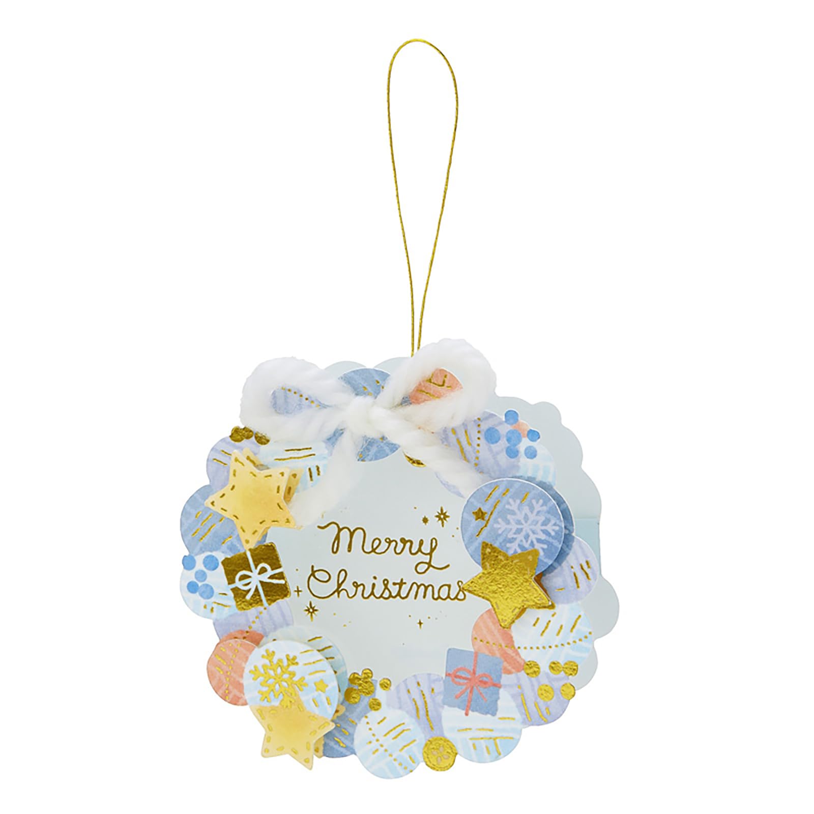 Sanrio Christmas Mini Greeting Card Die-Cut Yarn Wreath Jxmn 10-3- Japan Figure Store - #1 Bring To You The Best Japanese Goods