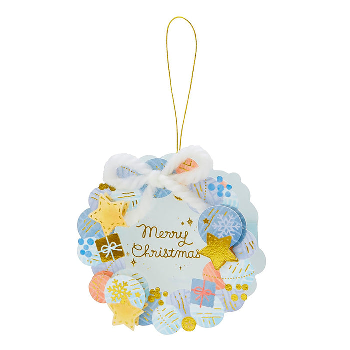 Sanrio Christmas Mini Greeting Card Die-Cut Yarn Wreath Jxmn 10-3- Japan Figure Store - #1 Bring To You The Best Japanese Goods