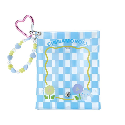 Sanrio Cinnamoroll Clear Pouch Pastel Checker 15x12x2 cm with Charm- Japan Figure Store - #1 Bring To You The Best Japanese Goods