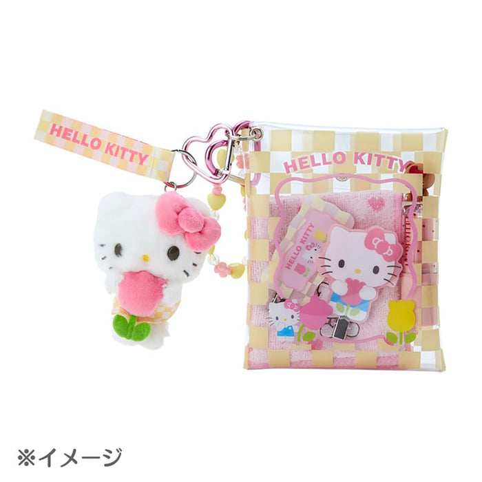 Sanrio Cinnamoroll Clear Pouch Pastel Checker 15x12x2 cm with Charm- Japan Figure Store - #1 Bring To You The Best Japanese Goods