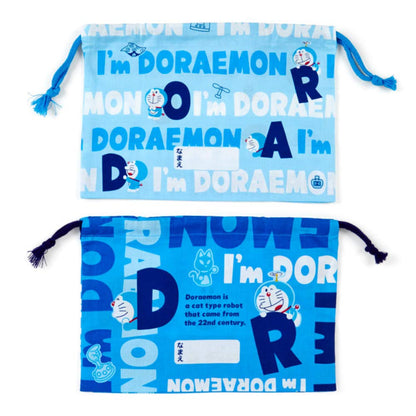 Sanrio Doraemon Lunch Drawstring Bag Set of 2 - I'm Doraemon Design- Japan Figure Store - #1 Bring To You The Best Japanese Goods