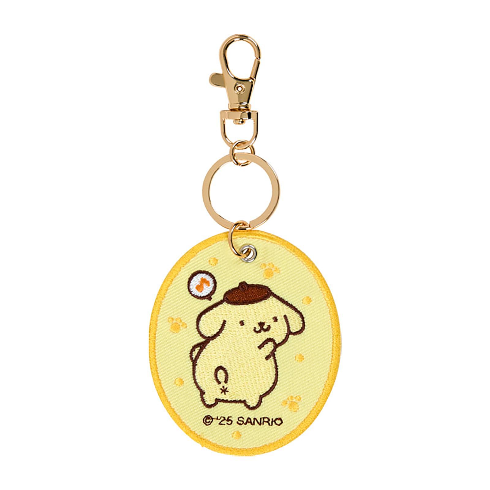 Sanrio Pompompurin Embroidered Patch Keychain Polyester Steel Edition 1