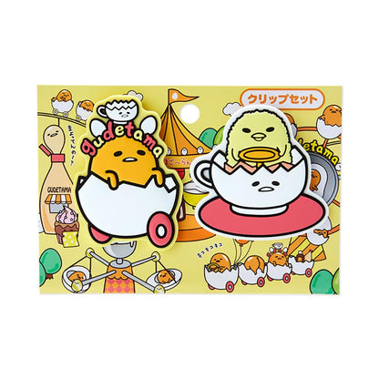 Sanrio Gudetama Clip Set of 2 - Cute Gudetama Land Design Clips- Japan Figure Store - #1 Bring To You The Best Japanese Goods