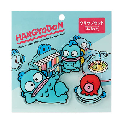 Sanrio Hangyodon Clip Set Gyodon Room 653365 - Cute Character Stationery- Japan Figure Store - #1 Bring To You The Best Japanese Goods