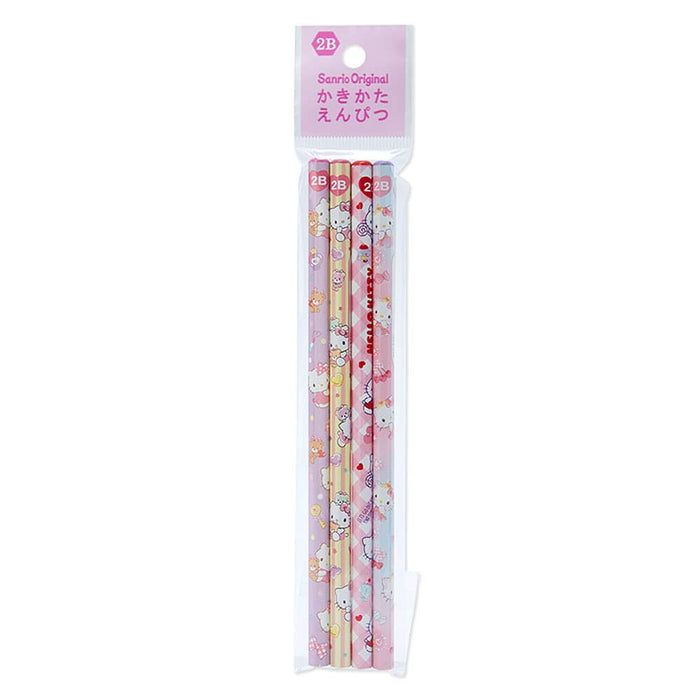 Sanrio Hello Kitty 2B Pencil Set of 4 for School and Office Use- Japan Figure Store - #1 Bring To You The Best Japanese Goods