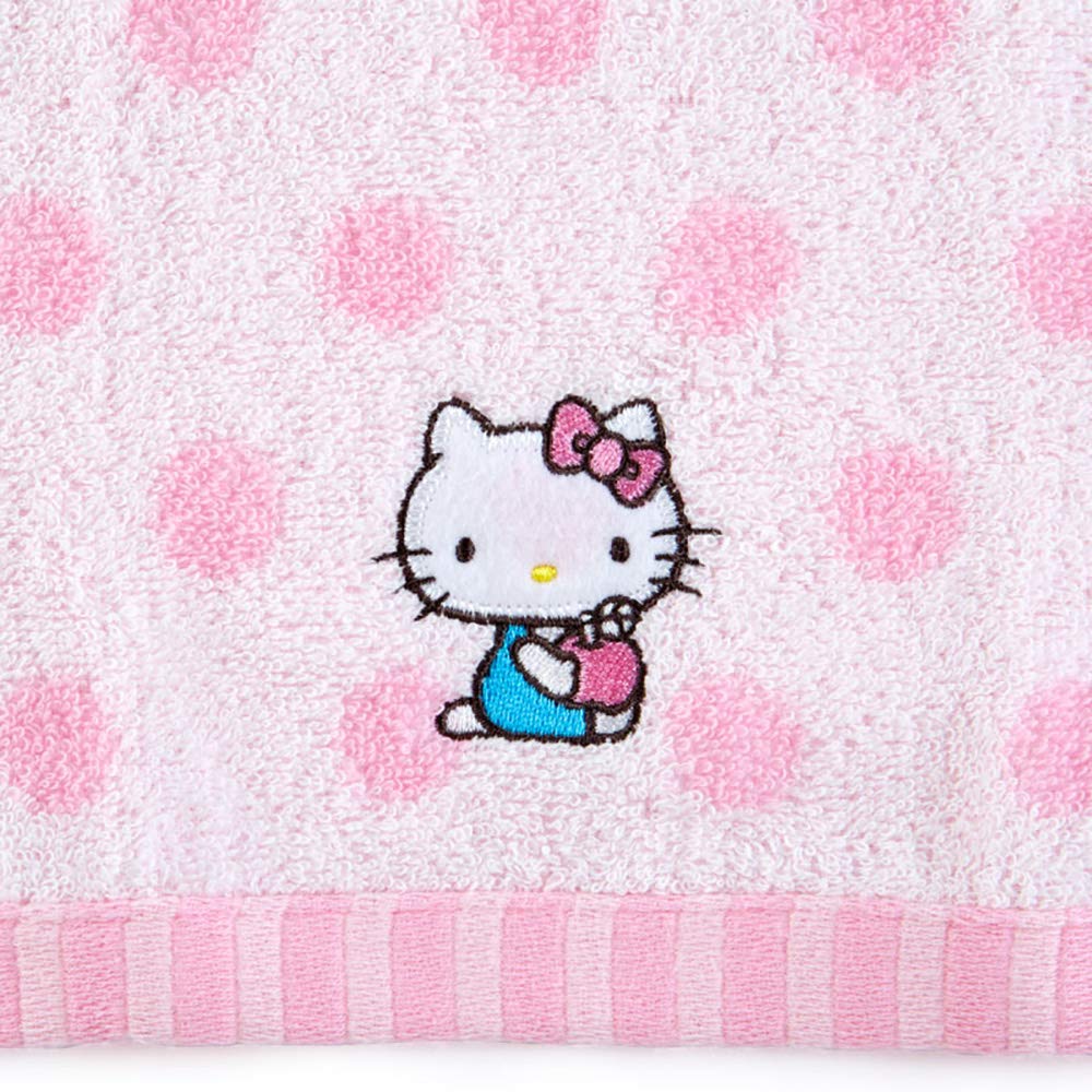 Sanrio Hello Kitty Imabari Face Towel Dots Pattern 100% Cotton- Japan Figure Store - #1 Bring To You The Best Japanese Goods