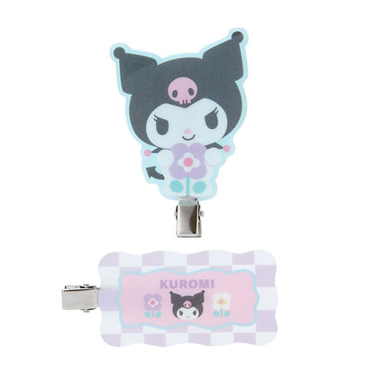 Sanrio Kuromi Bangs Clip Pastel Checker 6.3x7.5x1cm Hair Accessory- Japan Figure Store - #1 Bring To You The Best Japanese Goods