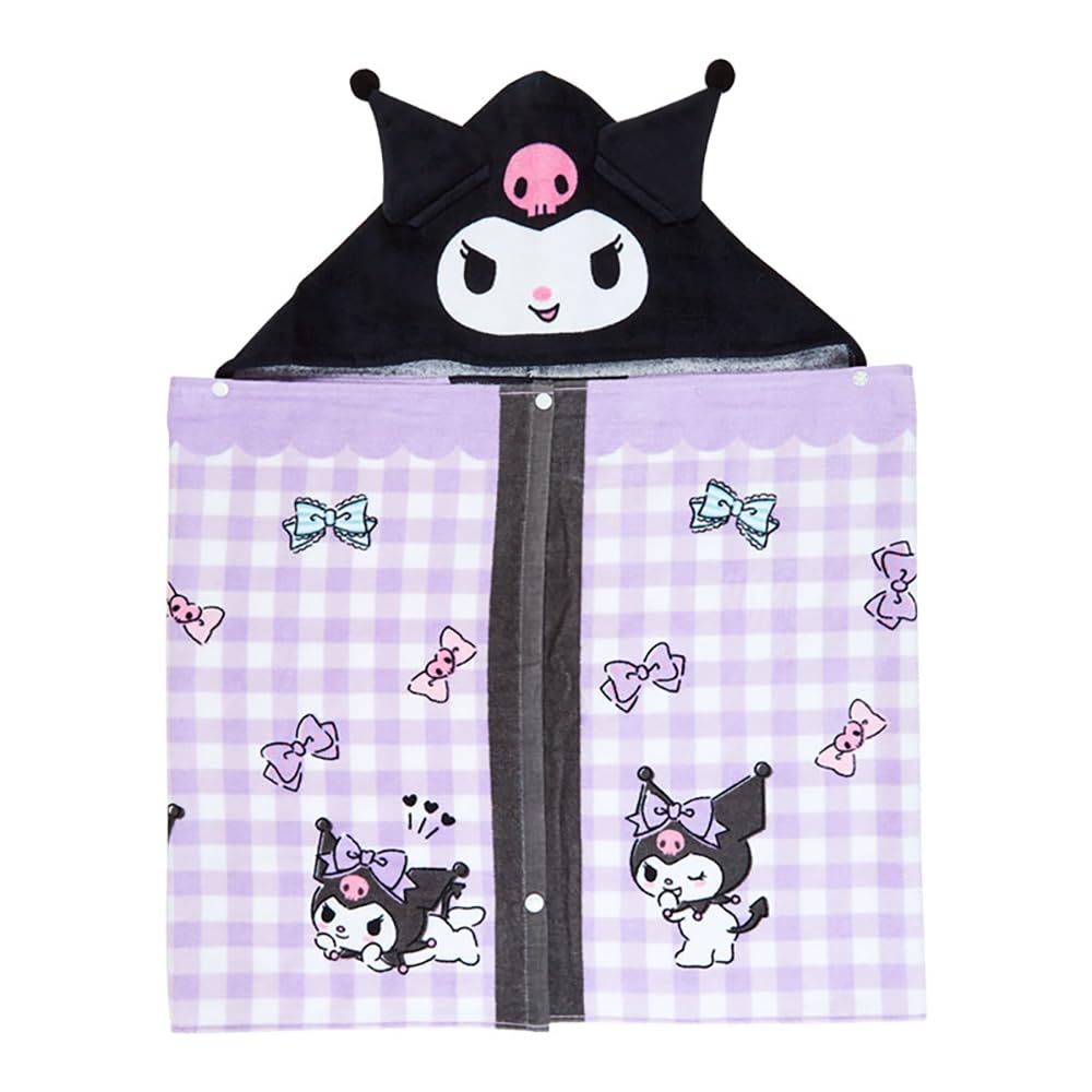 Sanrio Kuromi Hooded Towel 75x120cm - Cute Character Towel for Kids- Japan Figure Store - #1 Bring To You The Best Japanese Goods