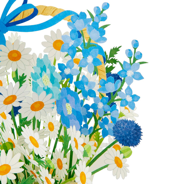Sanrio Blue Flower Basket Laser Cut Greeting Card - Overseas Shipping Available- Japan Figure Store - #1 Bring To You The Best Japanese Goods