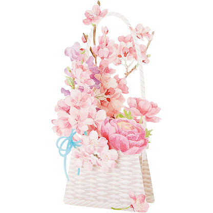 Sanrio Cherry Blossom Basket Spring Greeting Card with Overseas Shipping Availability- Japan Figure Store - #1 Bring To You The Best Japanese Goods