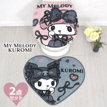 Sanrio Midnight Melody Kuromi My Melody Toilet Cover & Mat 2-Piece Set- Japan Figure Store - #1 Bring To You The Best Japanese Goods