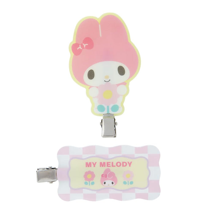 Sanrio My Melody Pastel Checker Hair Clip 5.8 x 7.7 cm- Japan Figure Store - #1 Bring To You The Best Japanese Goods