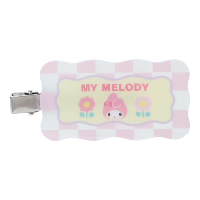 Sanrio My Melody Pastel Checker Hair Clip 5.8 x 7.7 cm- Japan Figure Store - #1 Bring To You The Best Japanese Goods