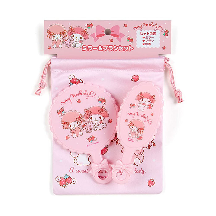 Sanrio My Melody Mirror And Brush Set 870161 Perfect For Daily Use- Japan Figure Store - #1 Bring To You The Best Japanese Goods