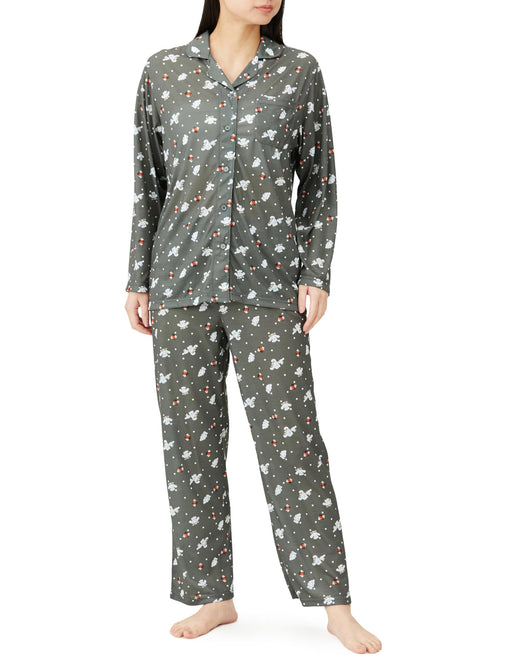 Sanrio Women's Charcoal Gray Long Sleeve Hangyodon Cinnamoroll Pajama Set- Japan Figure Store - #1 Bring To You The Best Japanese Goods