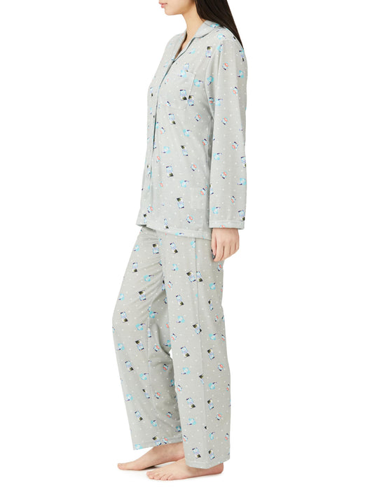 Sanrio Women's Gray Pajama Set - Hangyodon & Cinnamoroll Long Sleeve Jersey- Japan Figure Store - #1 Bring To You The Best Japanese Goods