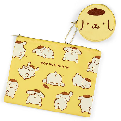 Sanrio 2-Piece Pudding Pompompurin Flat Pouch Set 19x25x0.3cm- Japan Figure Store - #1 Bring To You The Best Japanese Goods