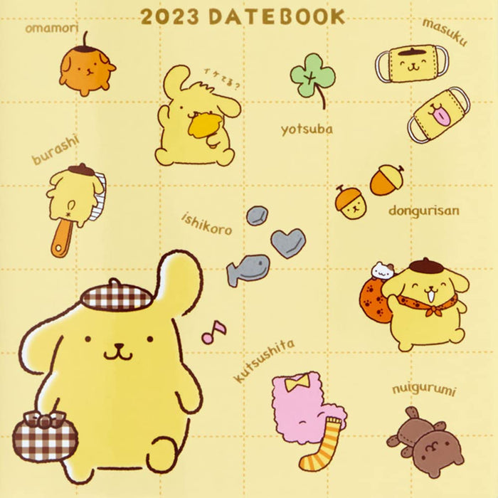 Sanrio 2023 B6 Pompompurin Monthly Notebook with Stickers - Starts Oct 2022- Japan Figure Store - #1 Bring To You The Best Japanese Goods