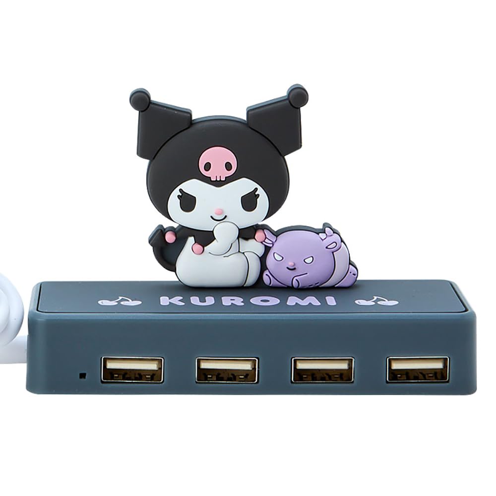 Sanrio Kuromi Slim USB Hub – Compact 6x9.5x3 cm Design 327484- Japan Figure Store - #1 Bring To You The Best Japanese Goods