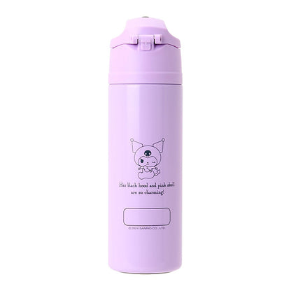 Sanrio Kuromi Stainless Steel Bottle for Kids 470Ml Cold Storage One-Touch Open