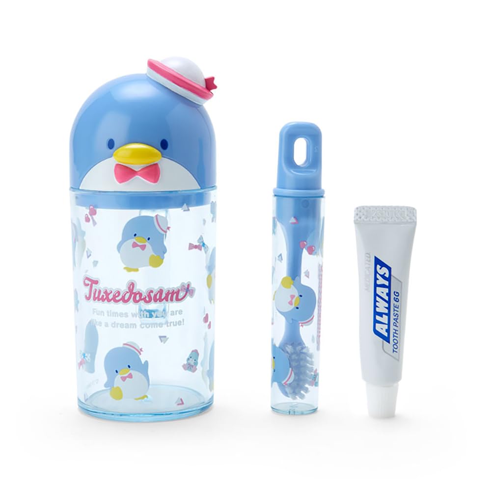 Sanrio Tuxedo Sam Toothbrush and Cup Set 12x7x5 cm Kids Oral Hygiene- Japan Figure Store - #1 Bring To You The Best Japanese Goods