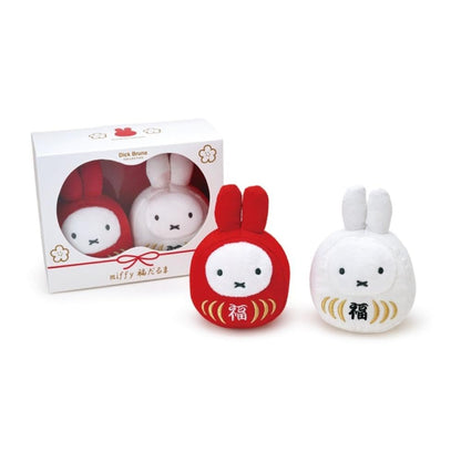 Sekiguchi Dick Bruna Miffy Lucky Daruma Red White Plush Toy Set