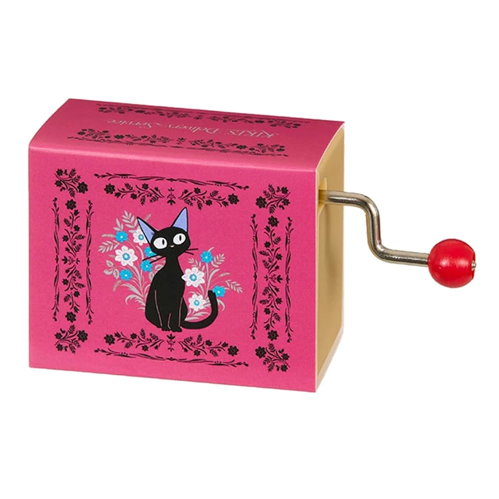 Sekiguchi Kikis Delivery Service Hand-Wound Music Box Jiji Floral Theme