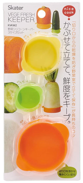 Skater Silicone Vegetable Keeper Set - Keeps Veggies Fresh 3 Sizes: M Ms S - Kvkw2-A- Japan Figure Store - #1 Bring To You The Best Japanese Goods