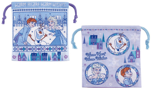 Skater Disney Frozen 2-Piece Gusseted Lunch Drawstring Bag Kb64Wn-A- Japan Figure Store - #1 Bring To You The Best Japanese Goods