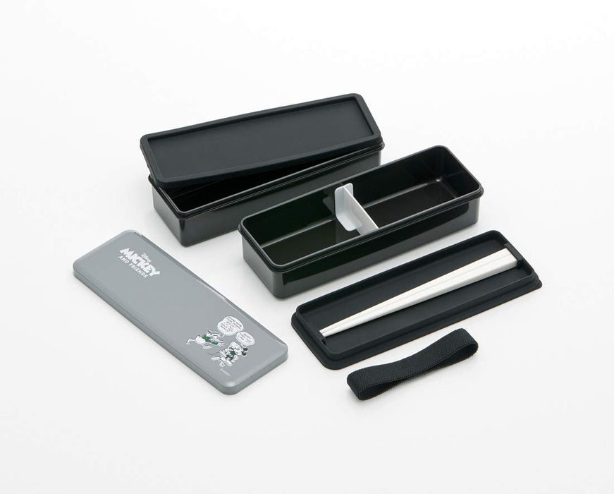 Skater Disney Mickey Mouse Large 900ml 2-Tier Bento Box with Silicone Lid for Men Made in Japan- Japan Figure Store - #1 Bring To You The Best Japanese Goods